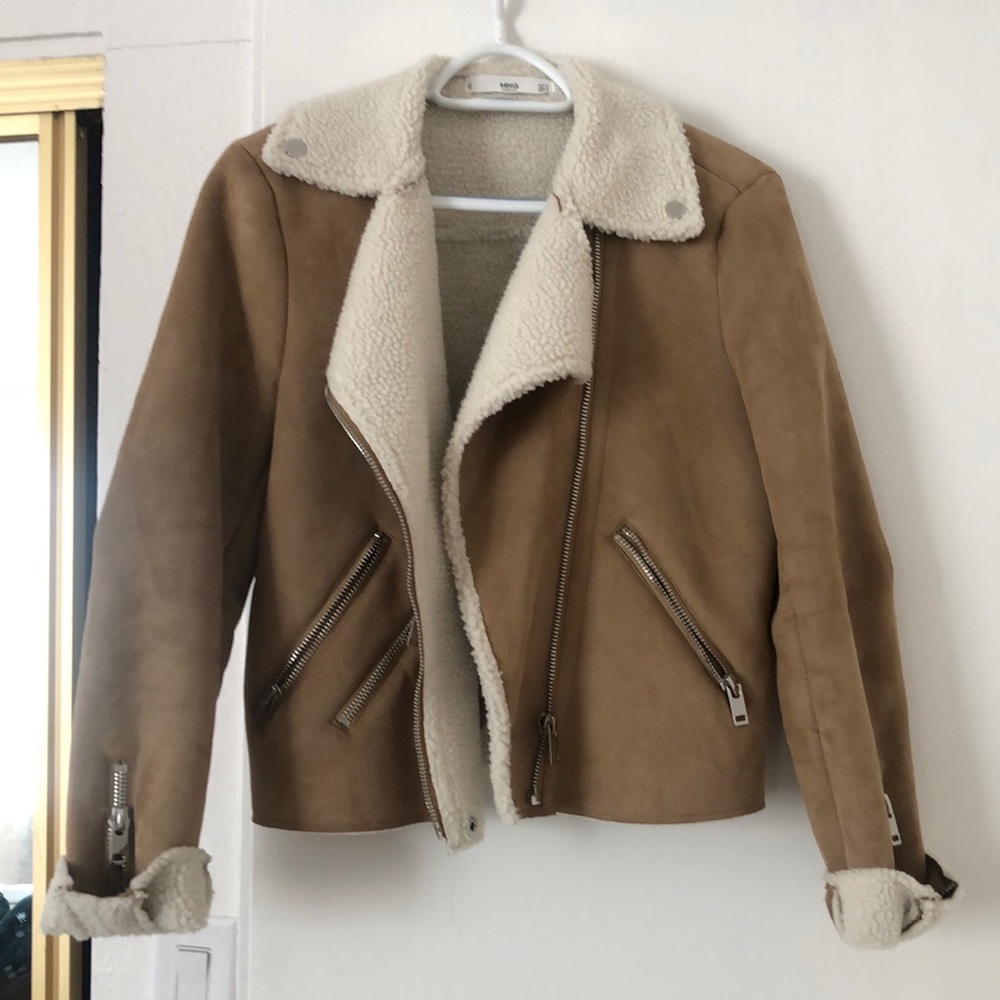 Mango faux suede/shearling coat